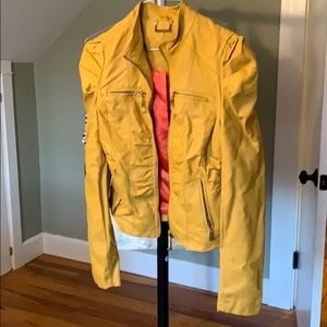 Yellow leather jacket